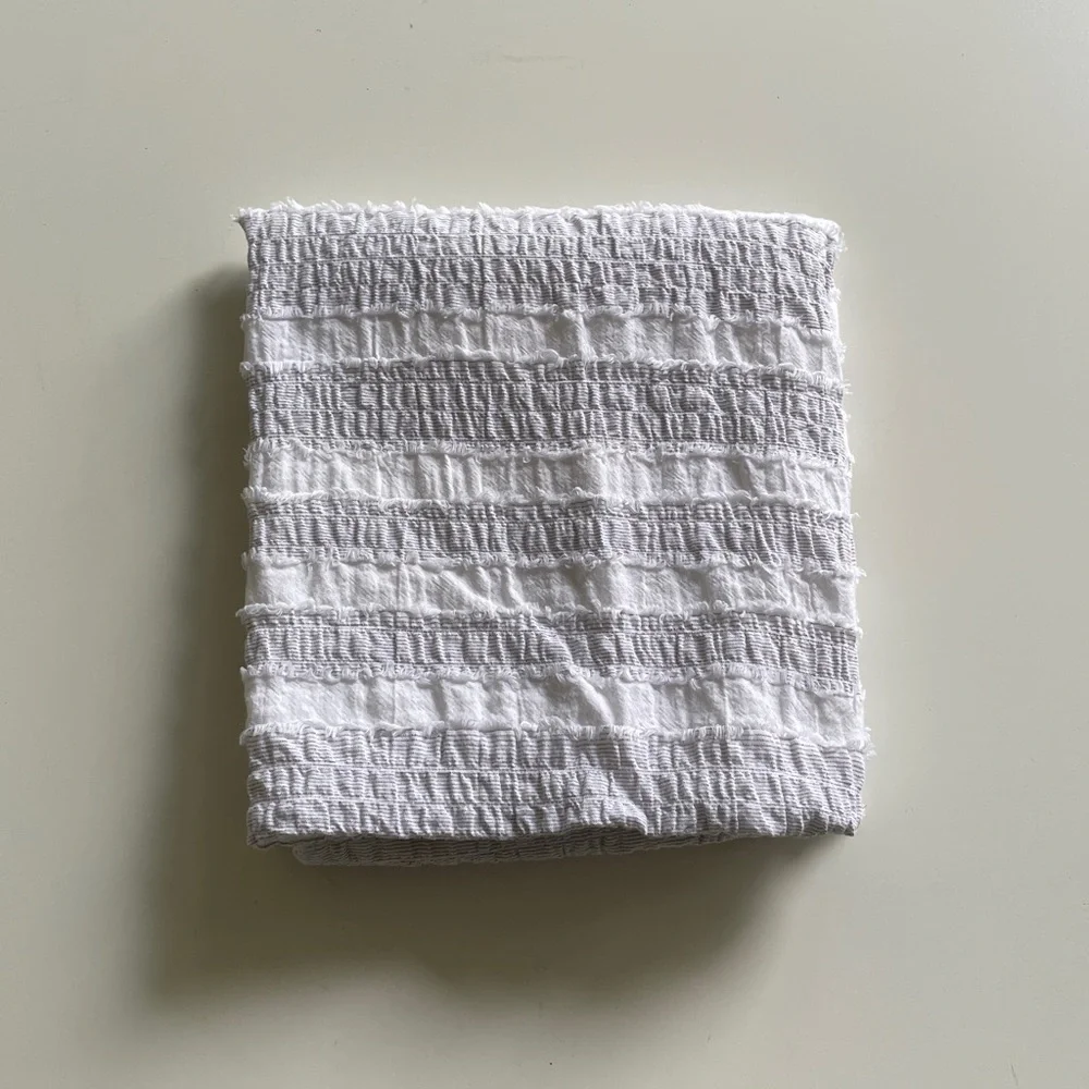 Moss & Willow Textured Cotton Pillow Sham / Case Lightweight Ivory Stripe